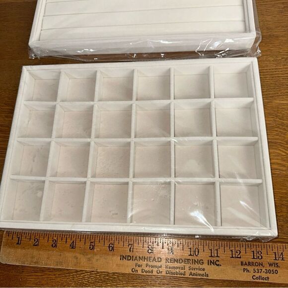 2 Stackable Velvet Jewelry Organizer Trays for Drawers Inserts Jewelry Storage - Picture 6 of 6